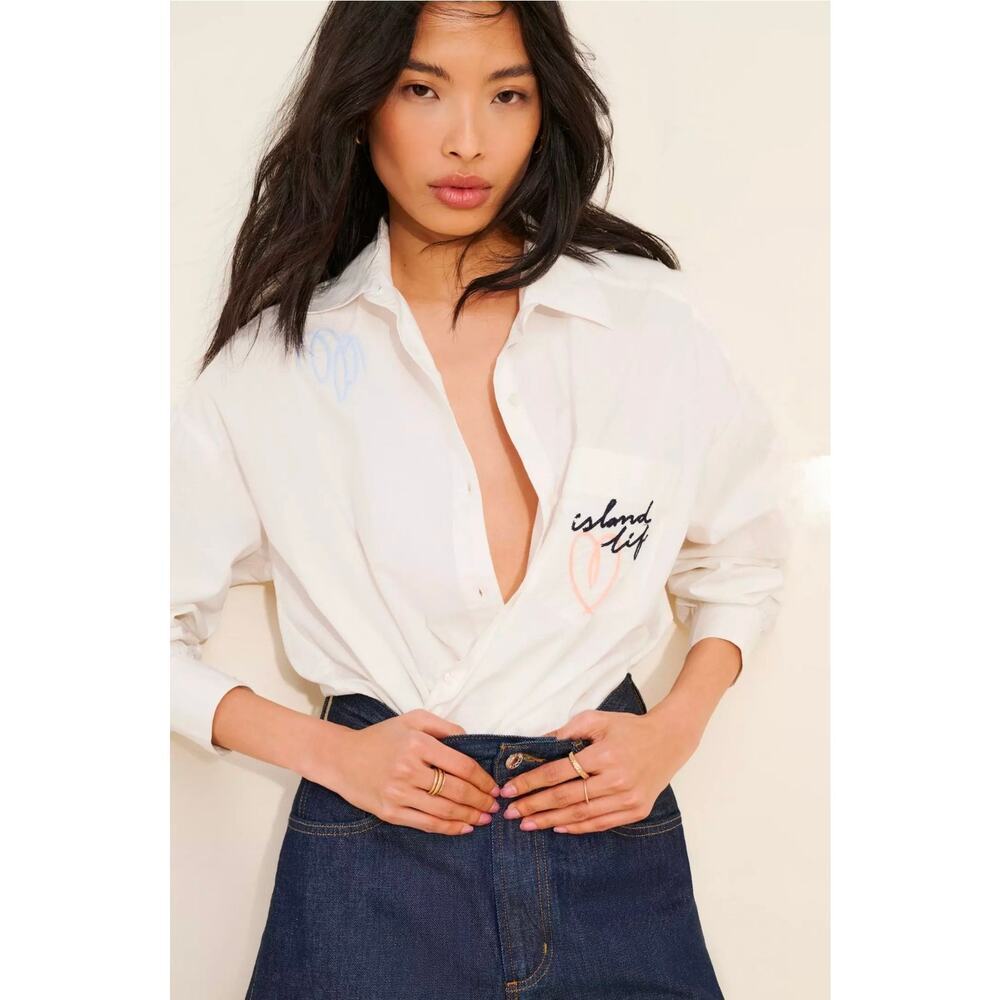 Anthropologie x Scotch & Soda Embroidered Shirt. 100% cotton. Size XL. Ret.$148